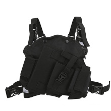 Wholesale New Fashion Men Double Radio Vest Rig Sports Chest Bag Front Interphone Chest Harness Bag